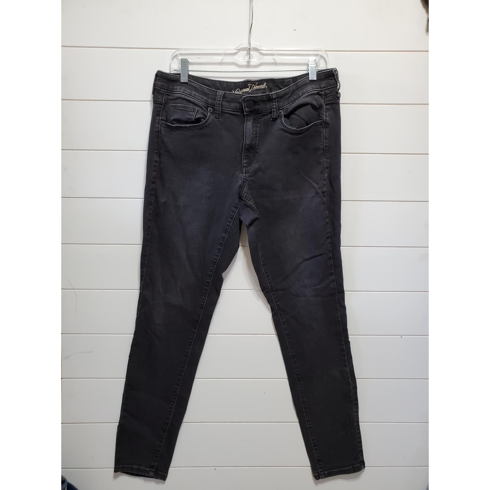 Universal Thread Womens Size 10 30 Black Denim Mid Rise Skinny Jeans Stretchy